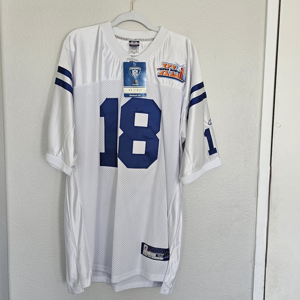 Reebok NFL Players Super Bowl 41 2007 Peyton Manning On Field Jersey